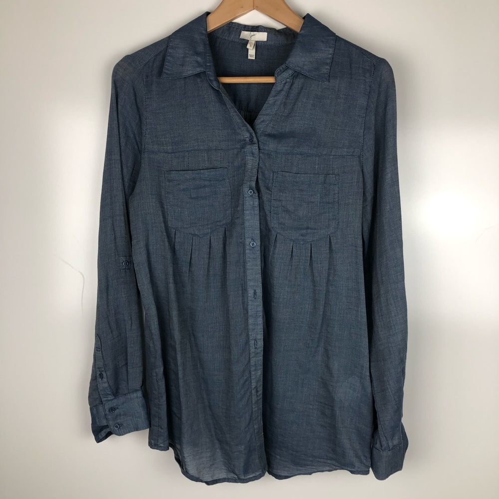 Joie front pocket sheer top. Size small